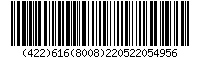 Kod kreskowy EAN-128, zakodowano kraj pochodzenia jednostki handlowej oraz aktualną datę i czas produkcji
