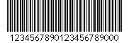 Kod kreskowy Przeplatany 2 z 5, zakodowano cyfry 1234567890123456789000