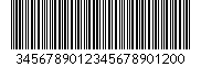 Kod kreskowy Przeplatany 2 z 5, zakodowano cyfry 3456789012345678901220