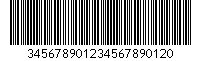 Kod kreskowy Matrix 2 z 5, zakodowano cyfry 345678901234567890120