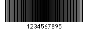 Kod kreskowy Standard 2 z 5, zakodowano cyfry 123456789, suma kontrolna 5