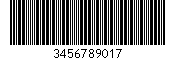 Kod kreskowy Standard 2 z 5, zakodowano cyfry 345678901, suma kontrolna 7