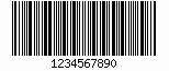 Kod kreskowy Codabar, zakodowano znaki 1234567890