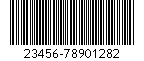 Kod kreskowy Code-11, zakodowano znaki 23456-78901282