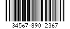Kod kreskowy Code-11, zakodowano znaki 34567-89012367