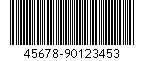 Kod kreskowy Code-11, zakodowano znaki 45678-90123453