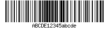 Kod kreskowy Code-128 (Kod-128), zakodowano tekst ABCDE12345abcde