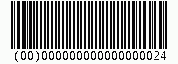 Kod kreskowy EAN-18 (SSCC-18), zakodowano cyfry 00000000000000002, suma kontrolna 4