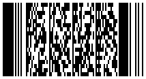 Kod PDF417, zakodowano SMS